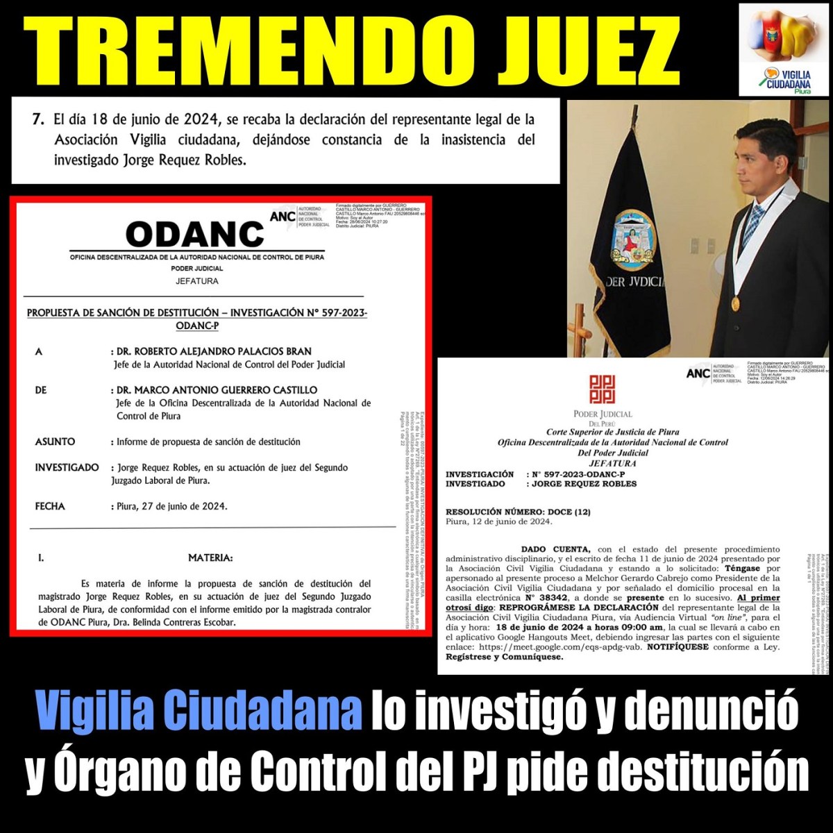 Tremendo Juez: Vigilia Ciudadana lo investigó y denunció… Control del PJ pide su&nbsp;destitución